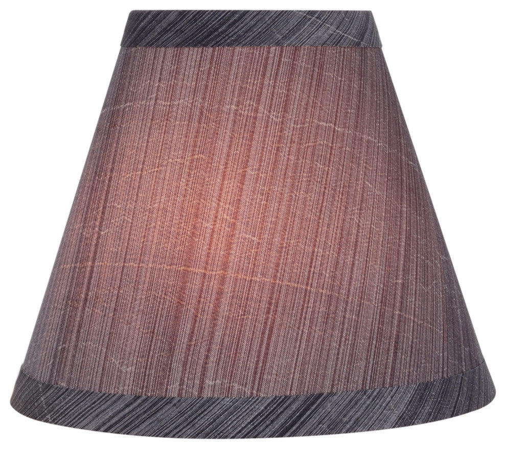 32105-6 Small Hardback Empire Chandelier Clip On Lamp Shade Gray&Black 3"x6"x5"