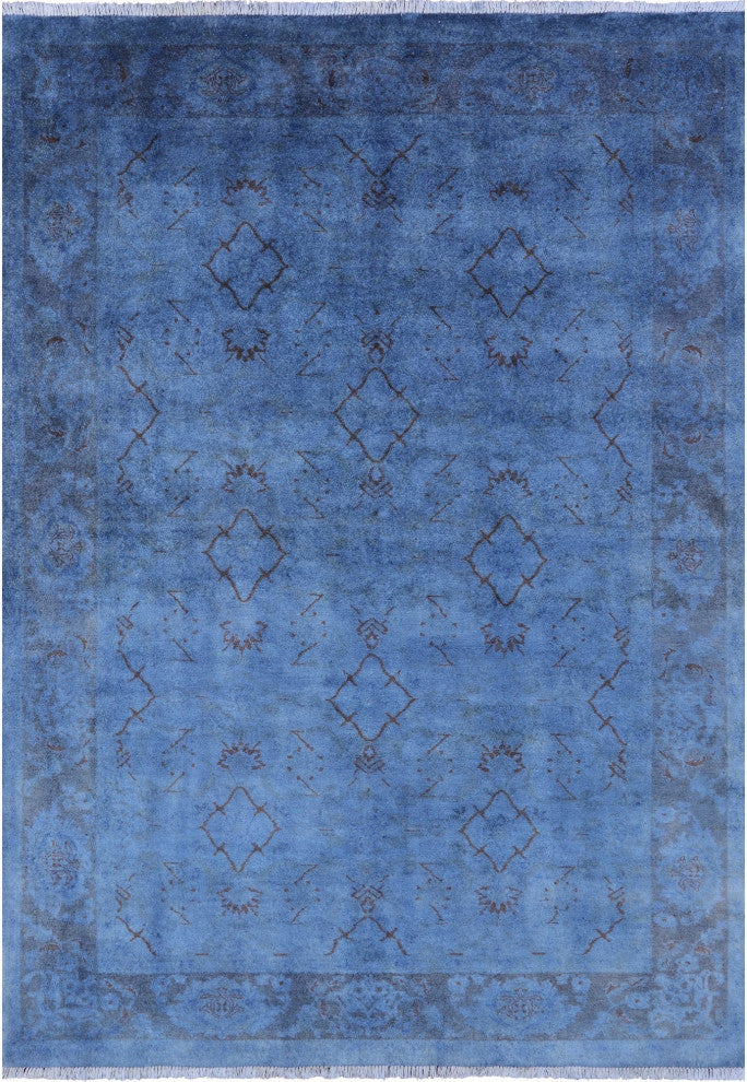 6' 1" X 8' 6" Handmade Overdyed Full Pile Wool Rug - PR2631