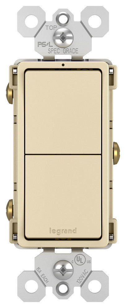 Two Single Pole Switches, Ivory