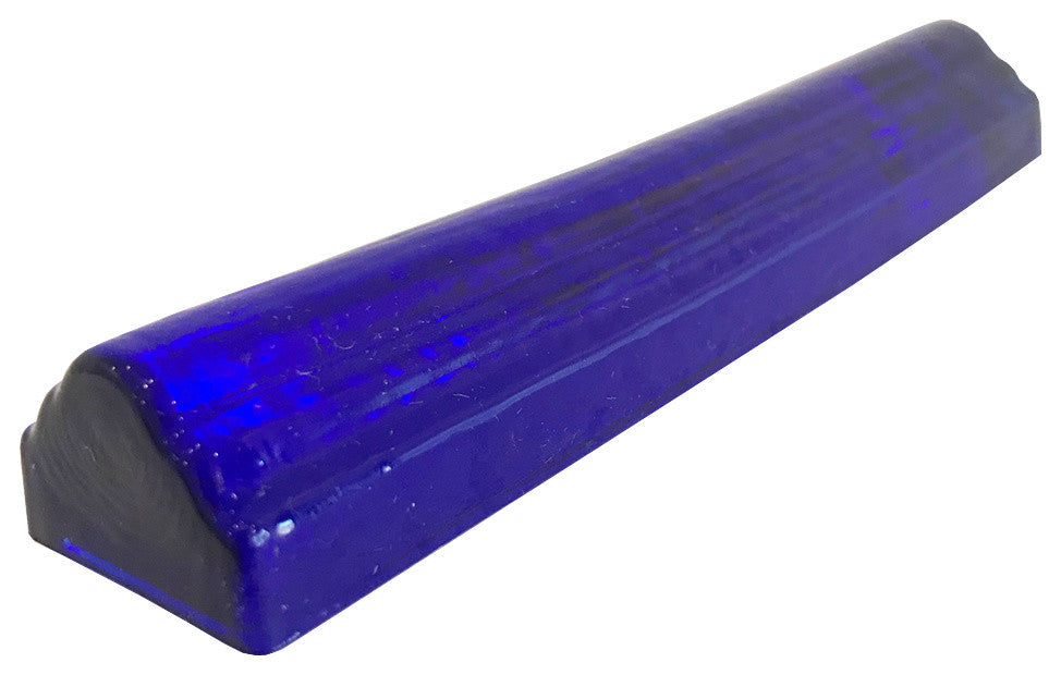 1x6 Half Rounds Hand Poured Glass Tile, Cobalt