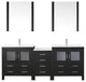 Virtu Dior 82" Double Bathroom Vanity, Zebra Gray, Faucet, Mirrors