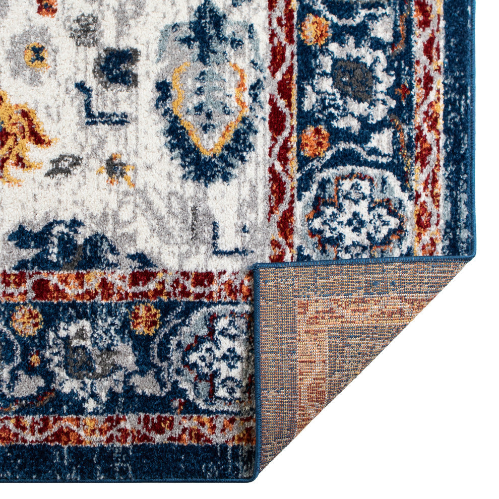 Alexandria Xyryl Power-Loomed Polypropylene Area Rug, Blue, 2' X 6'