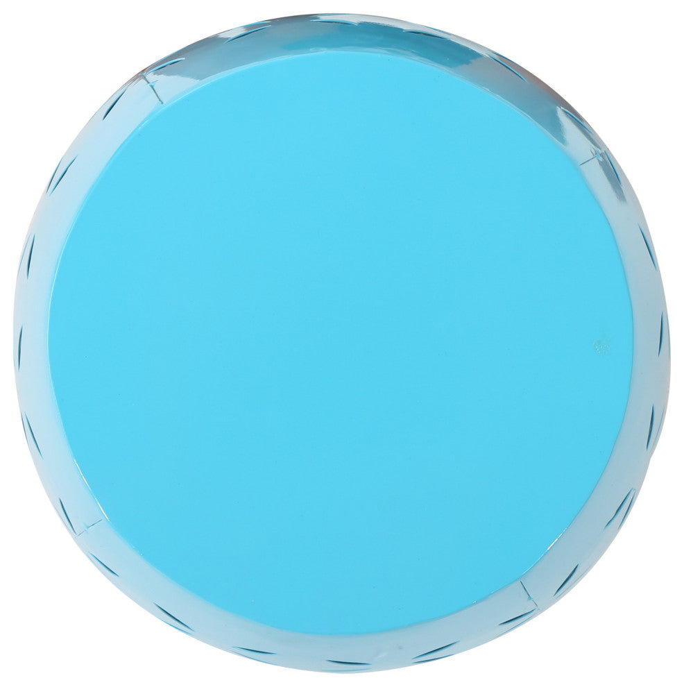 GDF Studio Joyce Lace Cut Iron Accent Table, Blue