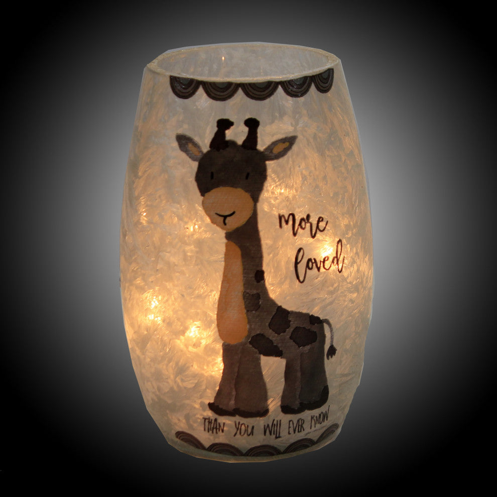 5.00In Cute Animal Pre-Lit Small Vase, Glass, Baby Animals Skr9204 Giraffe