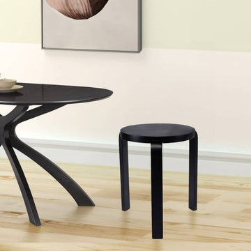 Mateo Round Backless Stacking Stools, Set of 2, Black