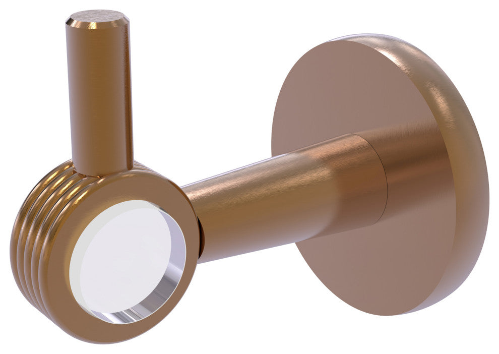 Clearview Robe Hook with Groovy Accents, Brushed Bronze