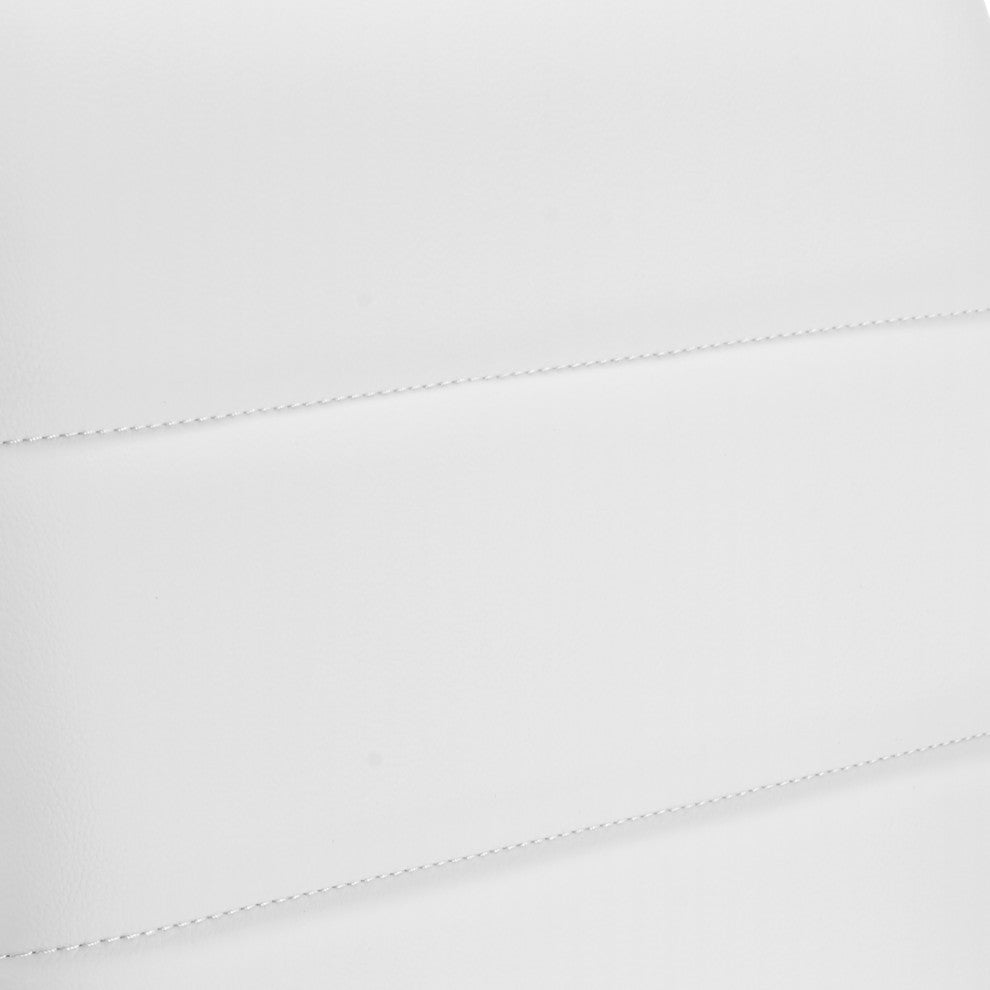 Leander Low Back Office Chair, White With Matte Black Armrests/Base