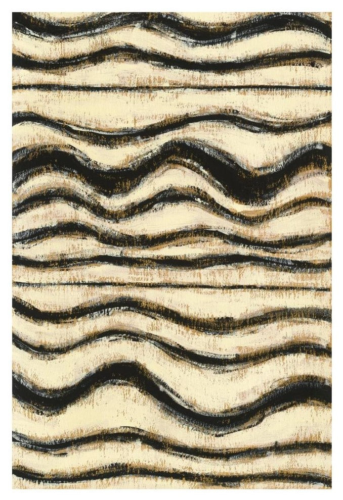"Black and Gold Geometric I" Digital Paper Print by Shirley Novak, 18"x26"