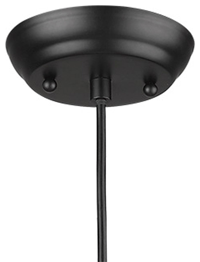 Matte Black Cork Shade Modern One Light Hanging Pendent Lamp