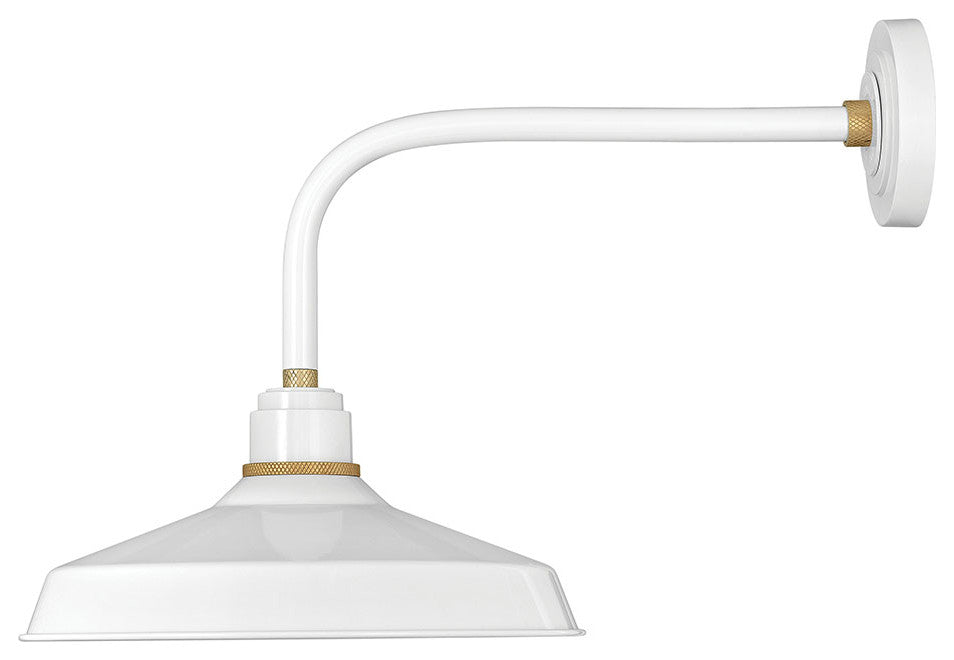 Hinkley Foundry Classic Medium Straight Arm Barn Light, Gloss White