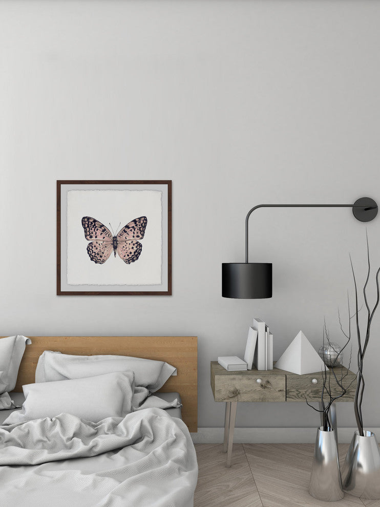 "Pink and Black Butterfly" Framed Painting Print, 24"x24"