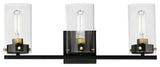 Maxim 12403CL Pinn 3 Light 21"W Vanity Light - Black / Satin Brass