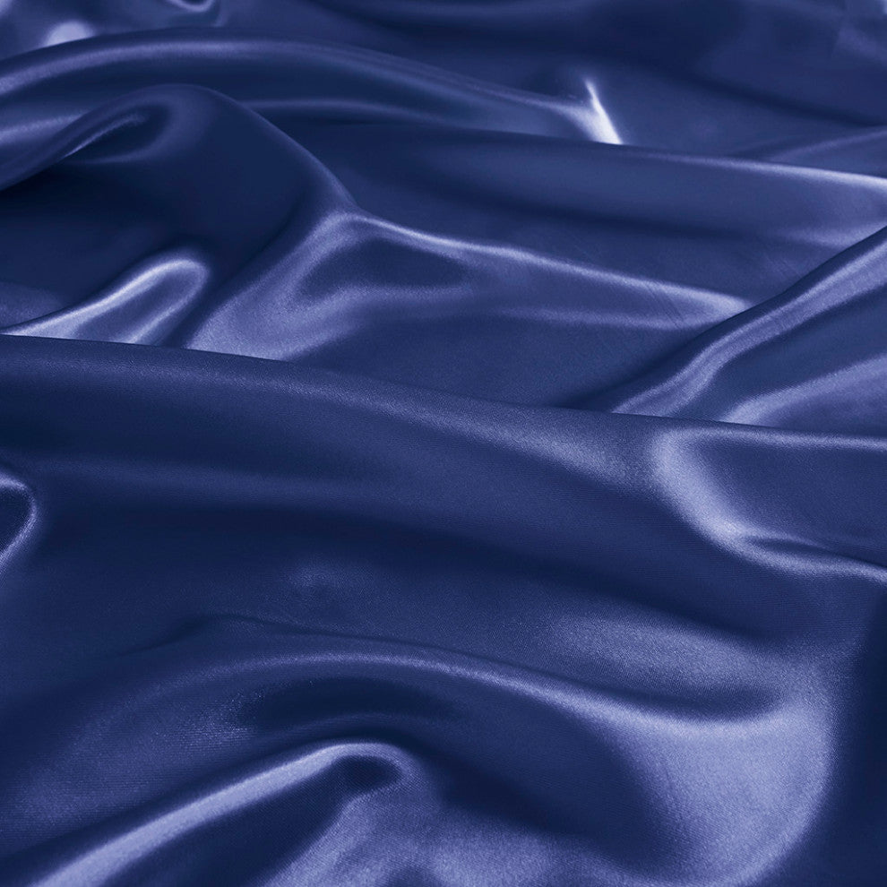 Madison Park Essentials Satin Luxury 6 PC Sheet Set, Navy