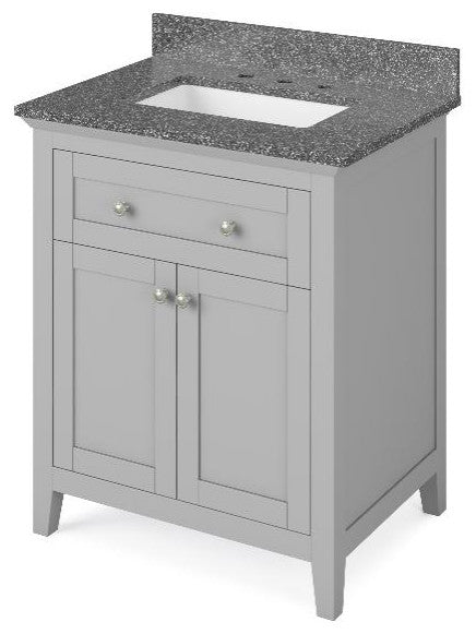 Chatham Traditional 30" Grey Single Sink Vanity, Boulder Cultured Marble Vanity