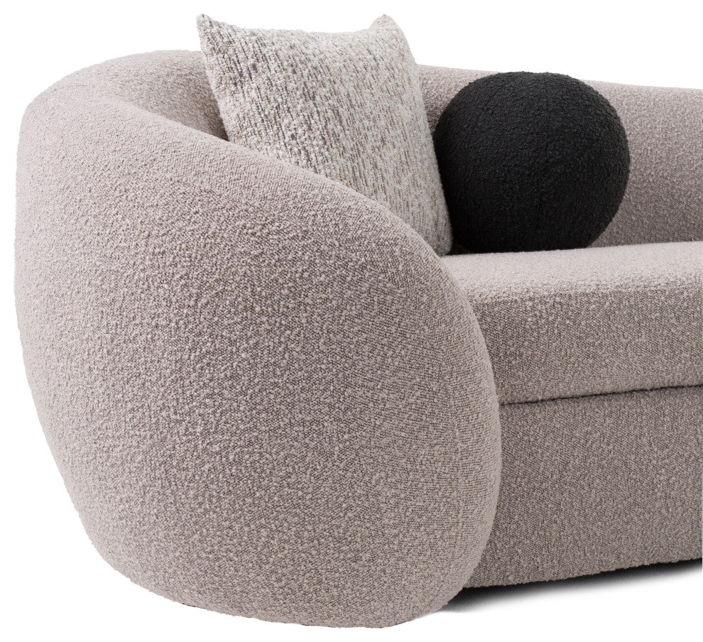Modrest - Kilmer Modern Grey Curved Fabric Sectional Sofa
