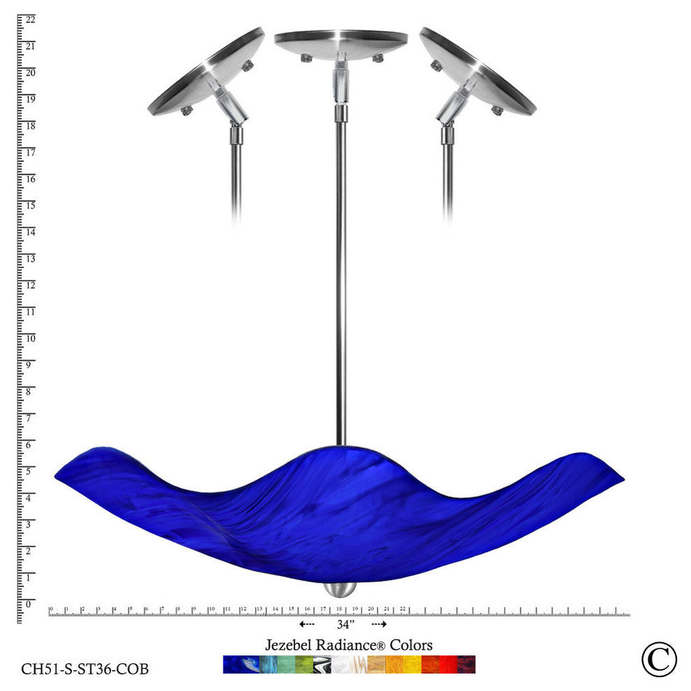 Jezebel Radiance Stingray Chandelier, Cobalt Blue, 30" Drop Height