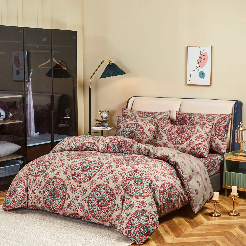 Tache Bohemian Chic Mandala Paisley Duvet Cover, Queen