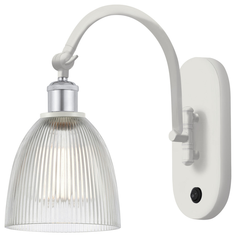 Innovations 518-1W-WPC-G382 1-Light Sconce, White and Polished Chrome