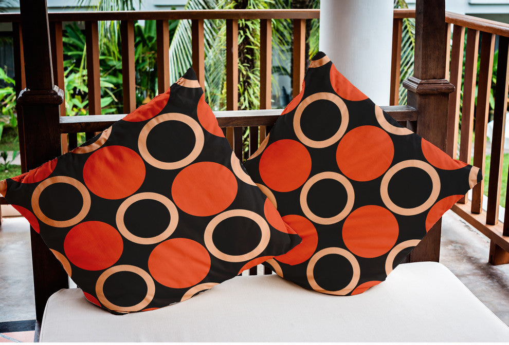 Mod Circles Indoor/Outdoor Throw Pillow, Harvest Orange, 20"x20"