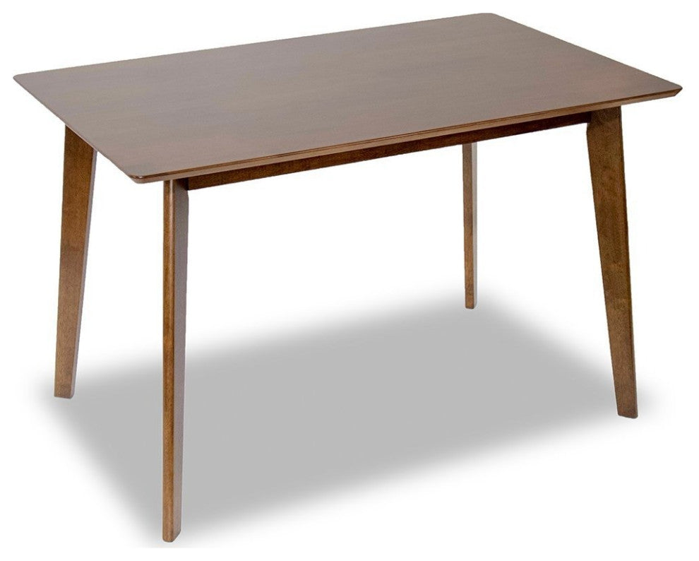 Abbott Mid-Century Modern Solid Wood Walnut Dining Table, W 29.5" X L 47" X H 29"