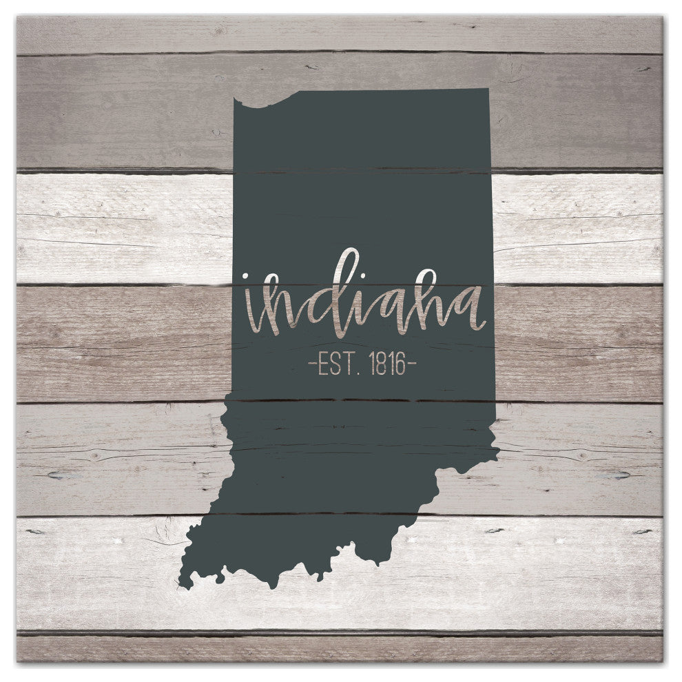Indiana Established 16x16 Canvas Wall Art