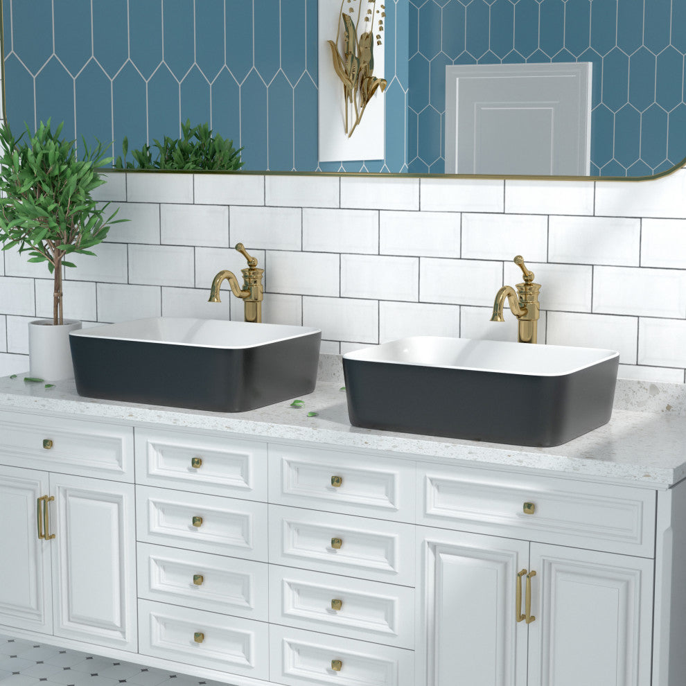 19"X15" Ceramic Rectangular Vessel Bathroom Above Counter Sink