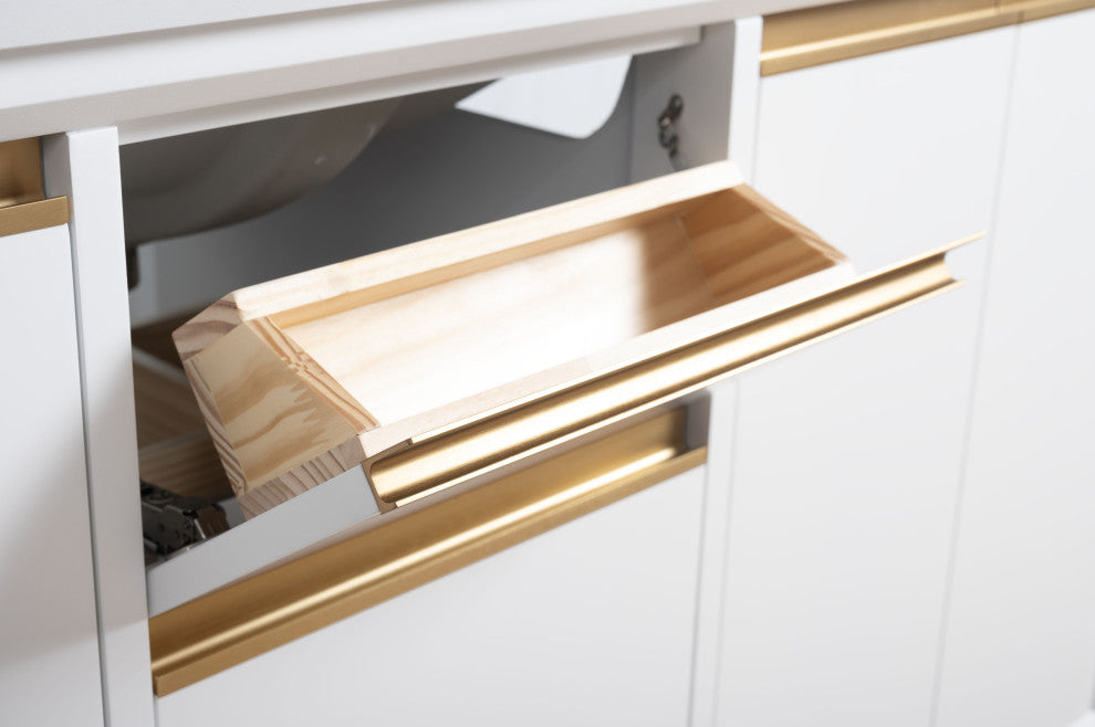 Vanity Art Bathroom Vanity With Sink, White, 60" Double