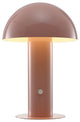 Boletus 10.75" Rechargeable/Cordless Iron Integrated Mushroom Table Lamp, Pink