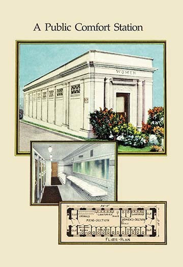 Public Comfort Station- Gallery Wrapped Canvas Art 28" x 42"
