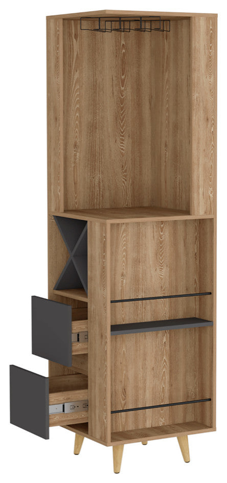 Corner Bar Cabinet Caguas, Living Room, Pine / Matt Gray