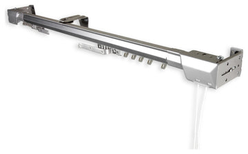 Heavy Duty Traverse Rod, Center Open, Silver, 48-84"