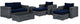 Canvas Navy Summon 8-Piece Outdoor Patio Sunbrella Sectional Set