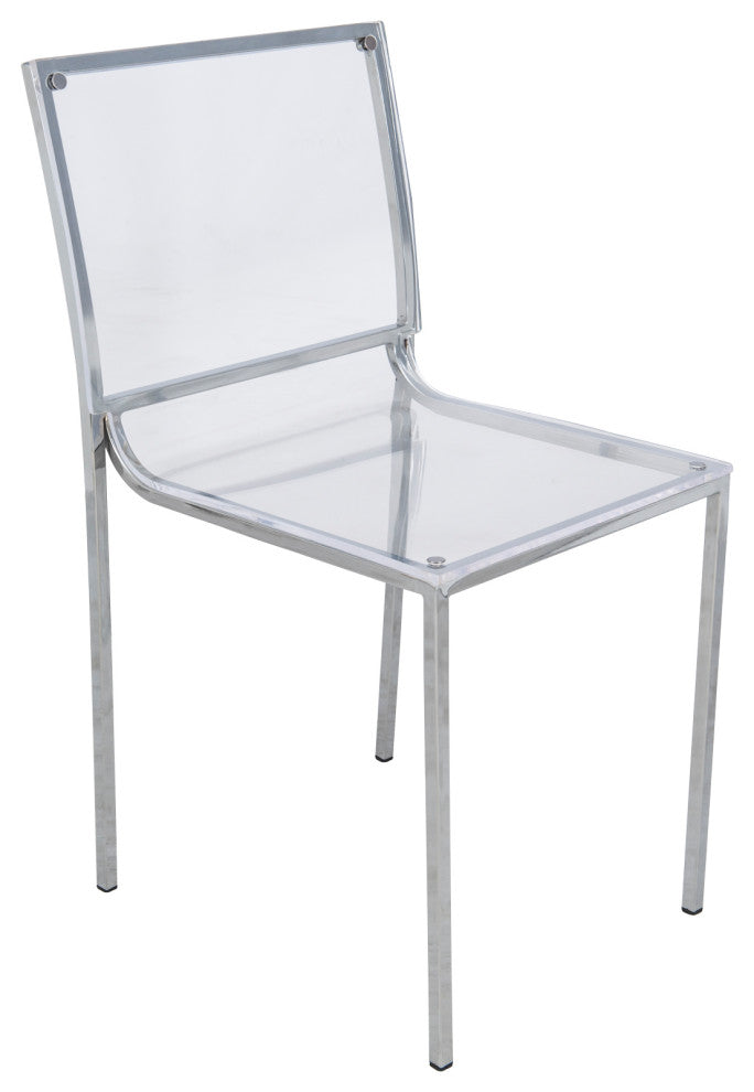 LeisureMod Modern Almeda Acrylic Dining Chair Clear