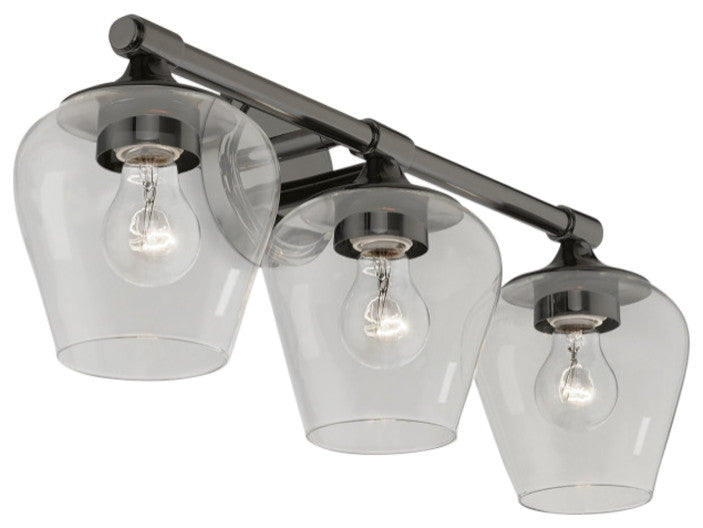 Willow 3 Light Black Chrome Vanity Sconce