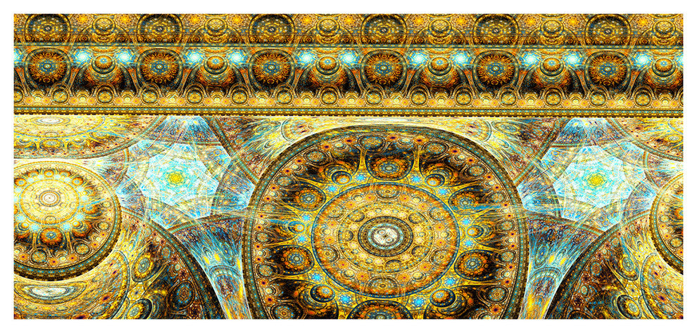 Brown Extraterrestrial Life Cells, Large Floral Canvas Art Print, 60"x28"