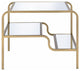 23" Gold And Clear Glass End Table With Two Shelves