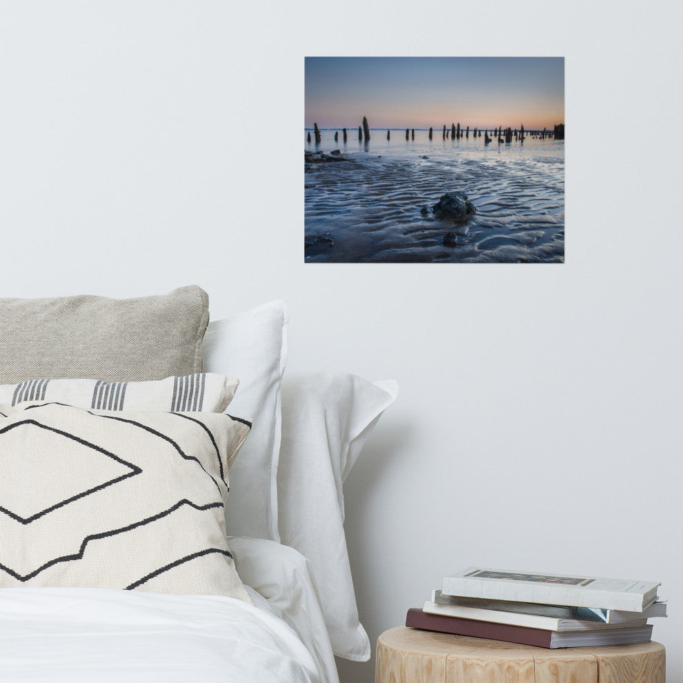 Low Tide At Battery Landscape Photo, Beach Unframed Wall Art Print, 16" X 20"