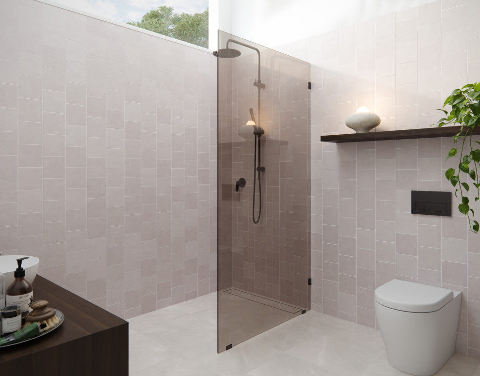 Ursa 36 in. x 78 in. Fully Frameless Fixed Glass Shower Panel With Bronze Tint, Oil Rubbed Bronze