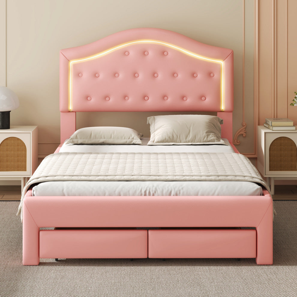 Gewnee Full Size Upholstered Platform Bed with Tufted Headboard