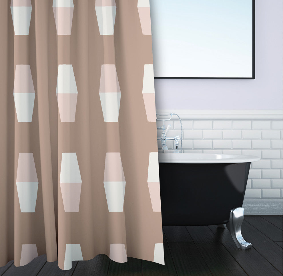 Bowling Pins Mauve 70" w x 73" h Shower Curtain