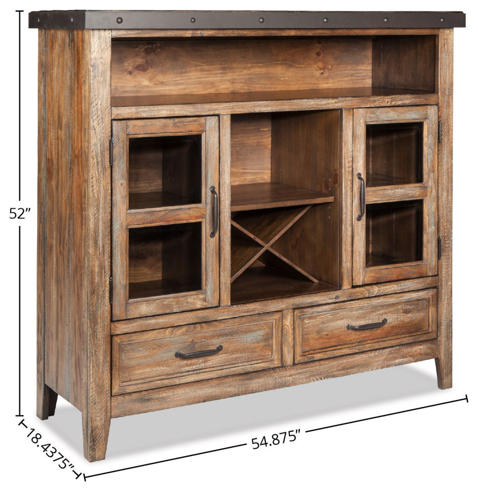 Taos 55" x 18" x 52" Pantry, Canyon Brown