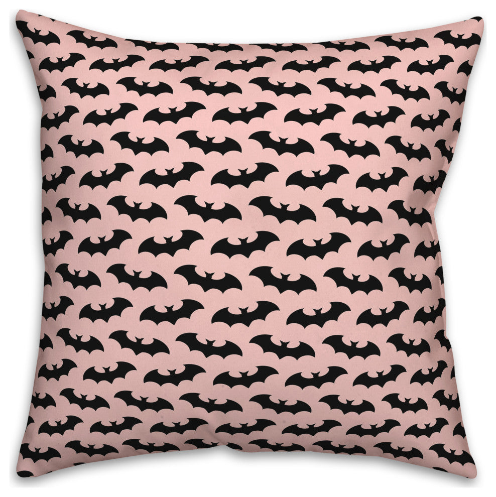 Bats On Pink Pattern 18x18 Throw Pillow