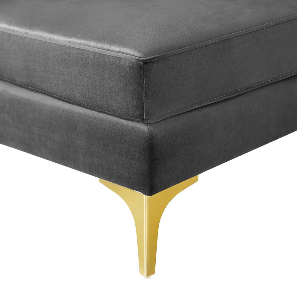 Triumph Channel Tufted Performance Velvet 4-Seater Sofa - Gray