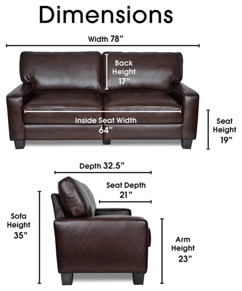 Serta Palisades 78" Track Arm Sofa with Removable Covers Chestnut Brown