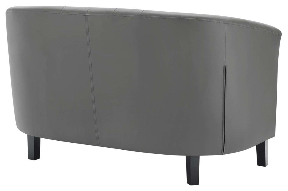 Prospect Upholstered Vinyl Loveseat, Gray