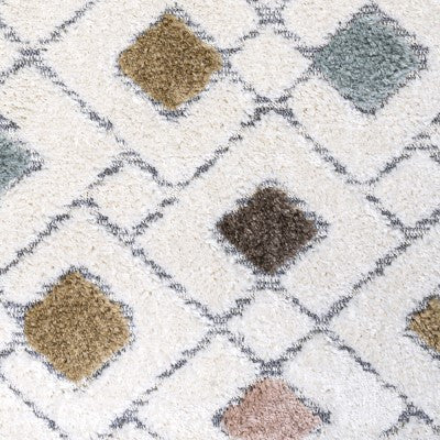 Astrid Retro Trellis High-Low Multi/Cream 2'x8' Runner Rug