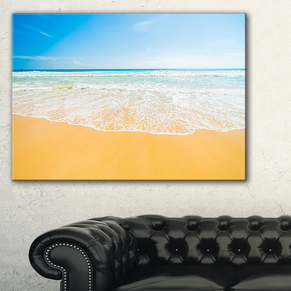 "Long Waves on Sand under Blue Sky" Wall Artwork, 1 Panel
