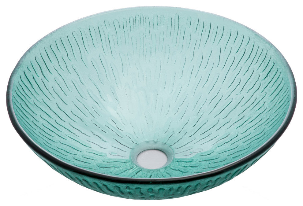 Eden Bath EB_GS56 Green Drops Round Tempered Glass Vessel Sink