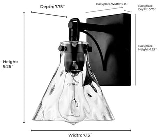 1 Light 7.125 in. Vintage Brass Sconce