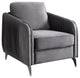 Hathaway Velvet Modern Chic Accent Armchair, Gray